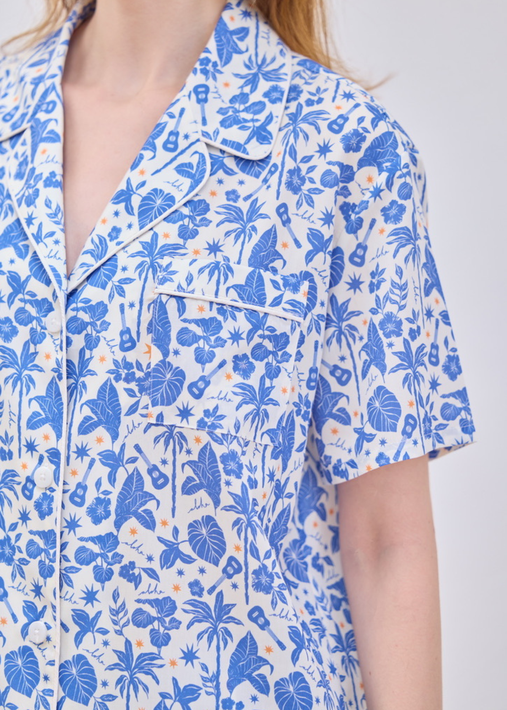 Blue Melody Short-sleeve Set